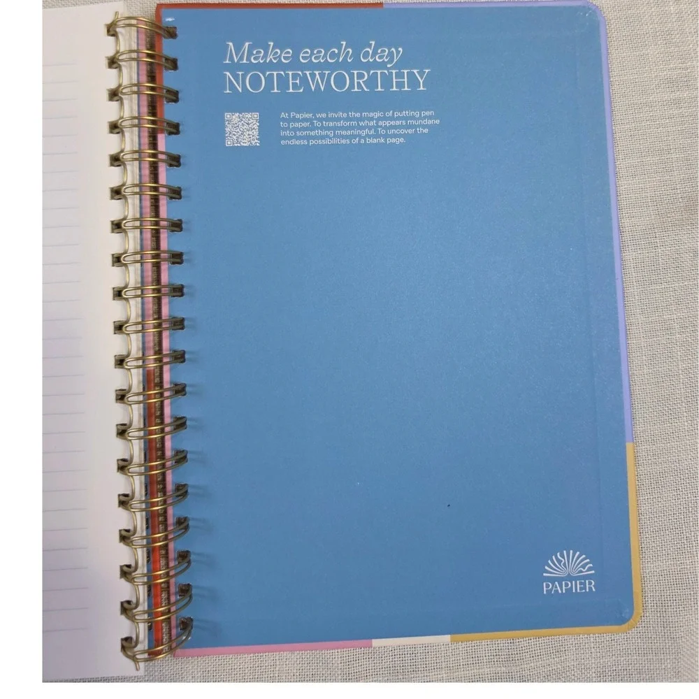 Papier Daily Productivity Planner Undated Hardcover Spiral Journal 7.1x10 Multi